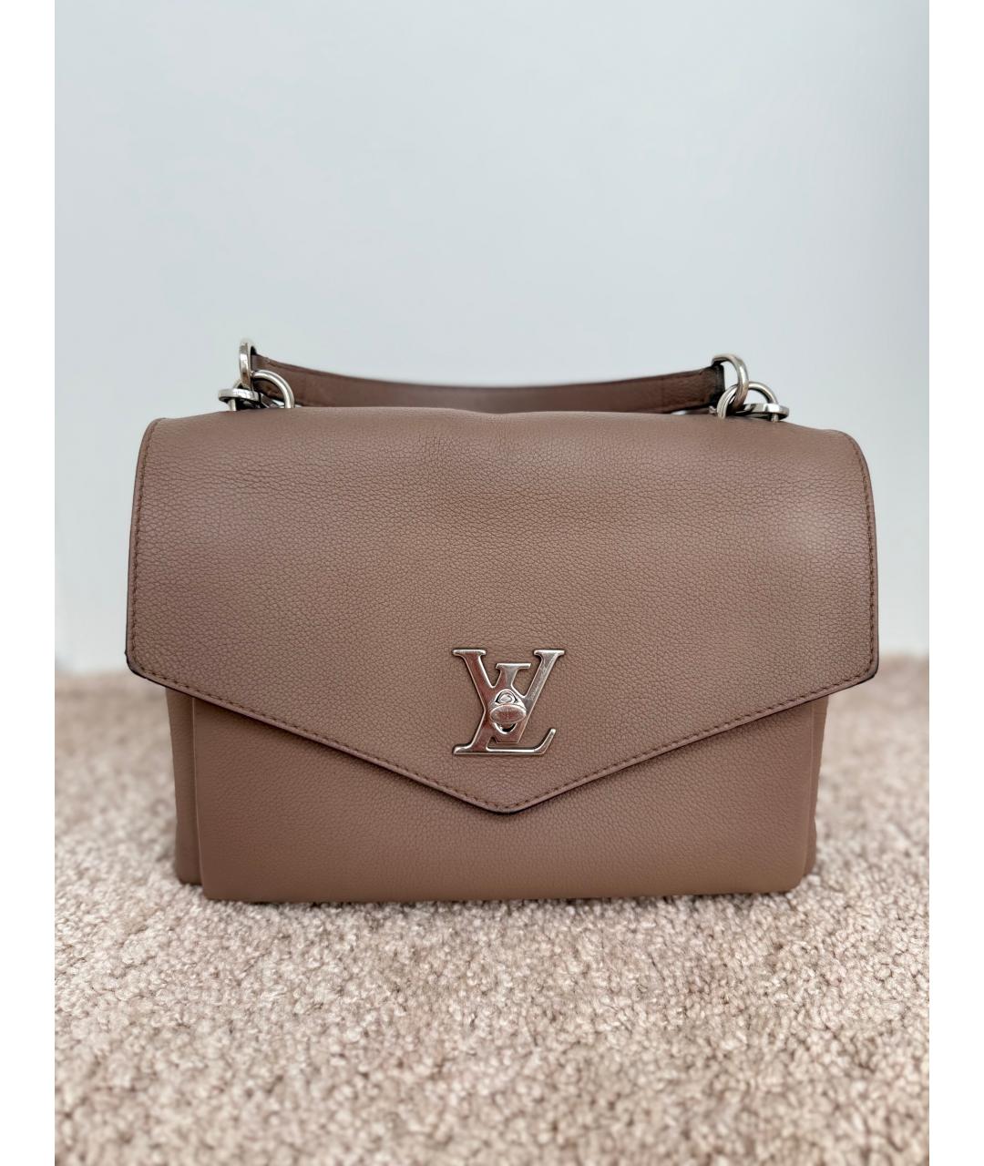 LOUIS VUITTON Коричневая кожаная сумка с короткими ручками, фото 6