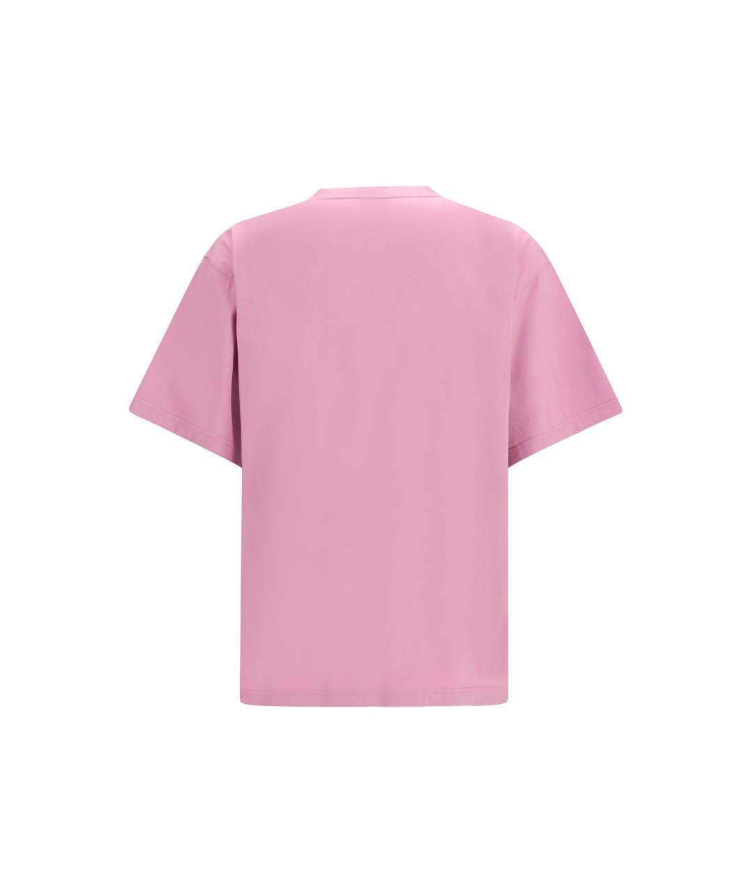 BALENCIAGA Розовая хлопковая футболка, фото 2