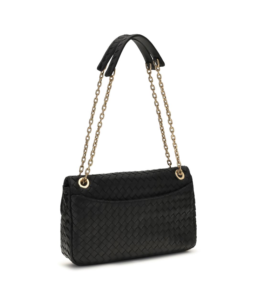BOTTEGA VENETA Черная кожаная сумка через плечо, фото 3
