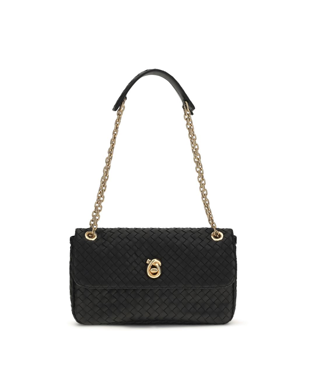 BOTTEGA VENETA Черная кожаная сумка через плечо, фото 1