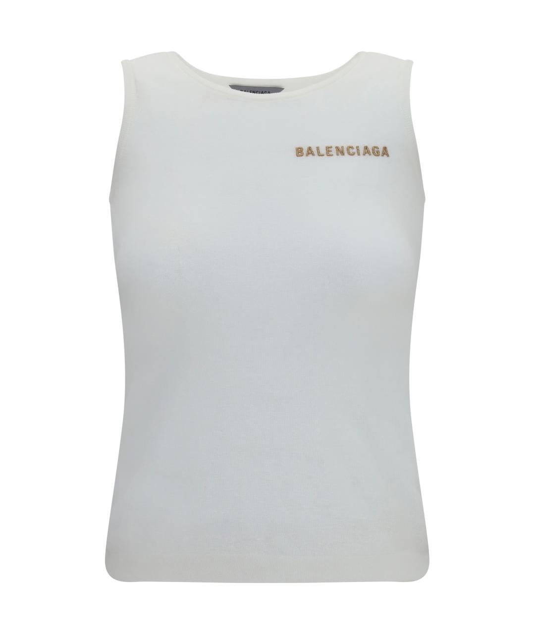 BALENCIAGA Белая хлопковая майка, фото 1