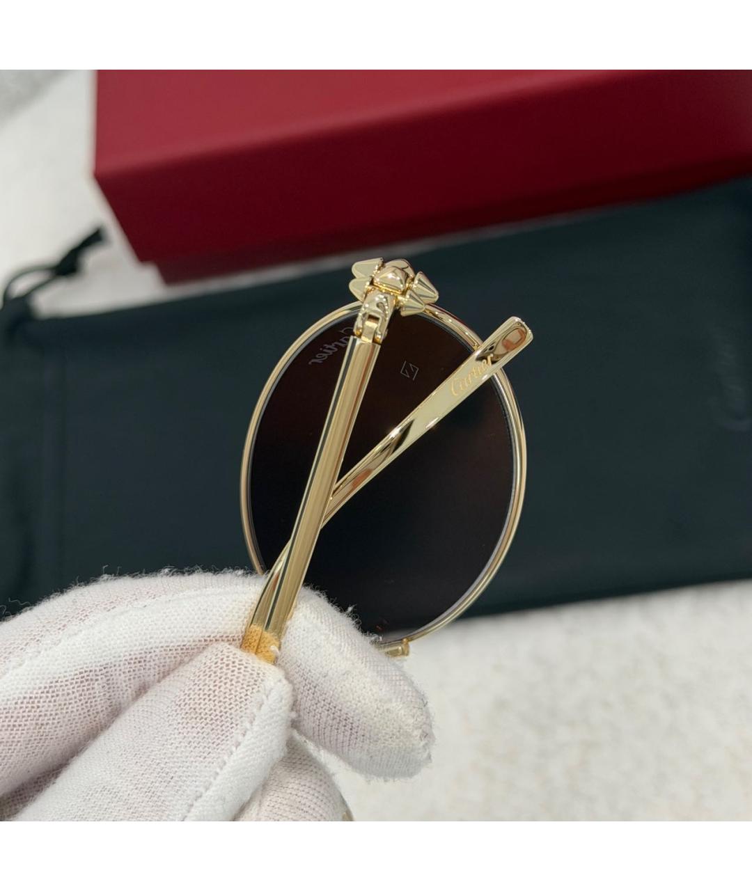 CARTIER Серые металлические солнцезащитные очки, фото 6