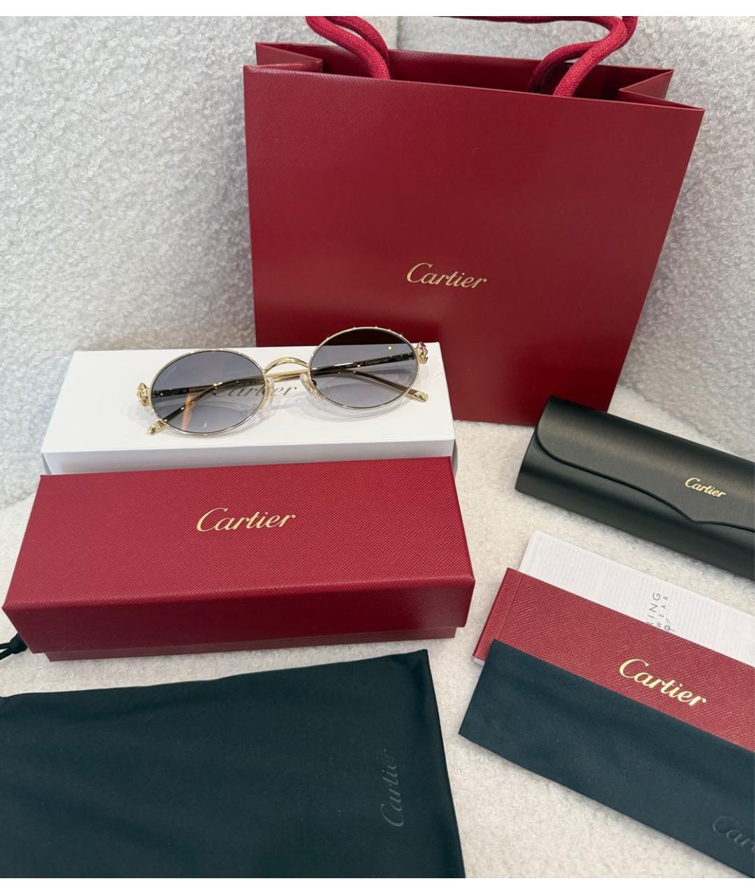 CARTIER Серые металлические солнцезащитные очки, фото 2