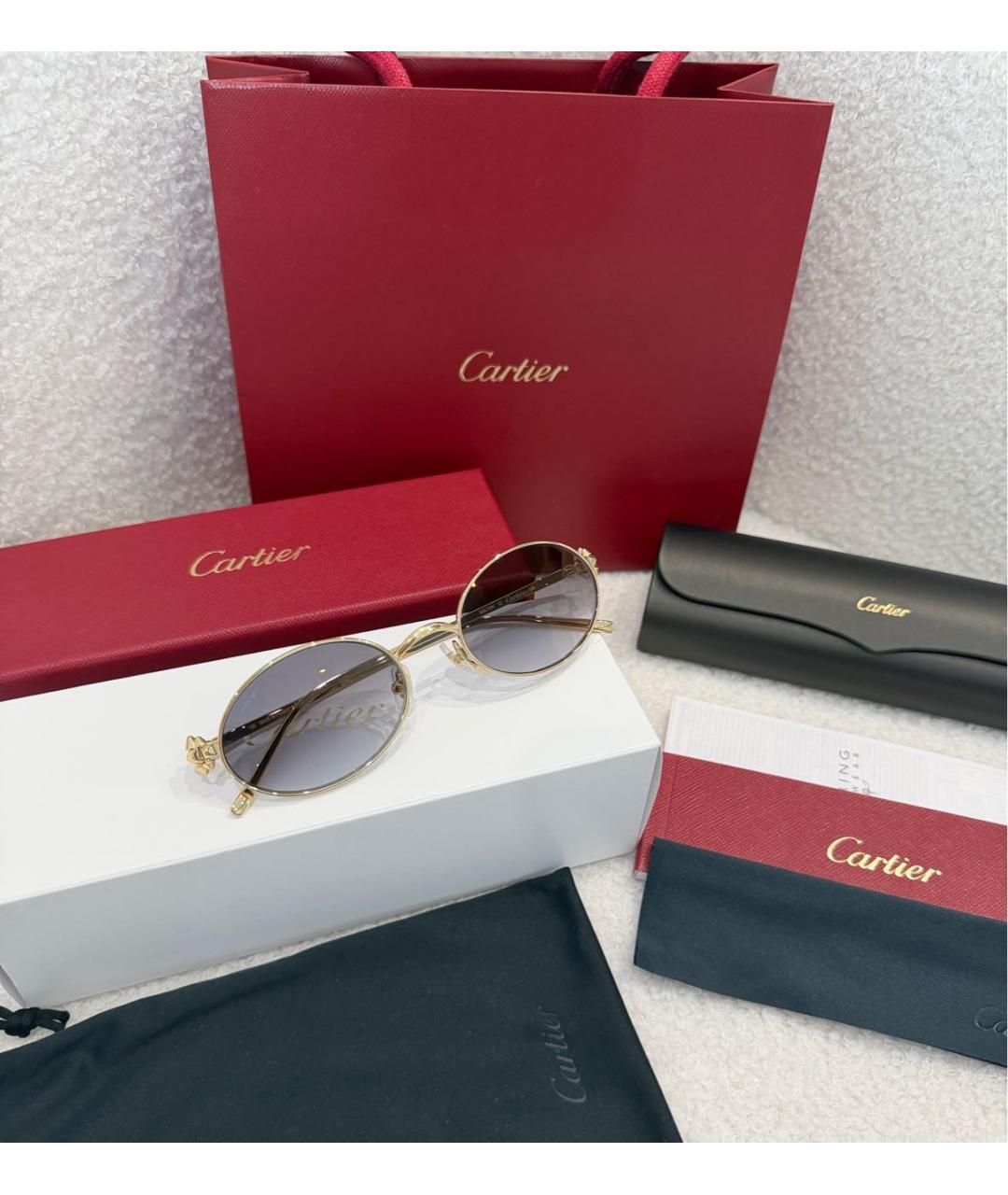 CARTIER Серые металлические солнцезащитные очки, фото 3