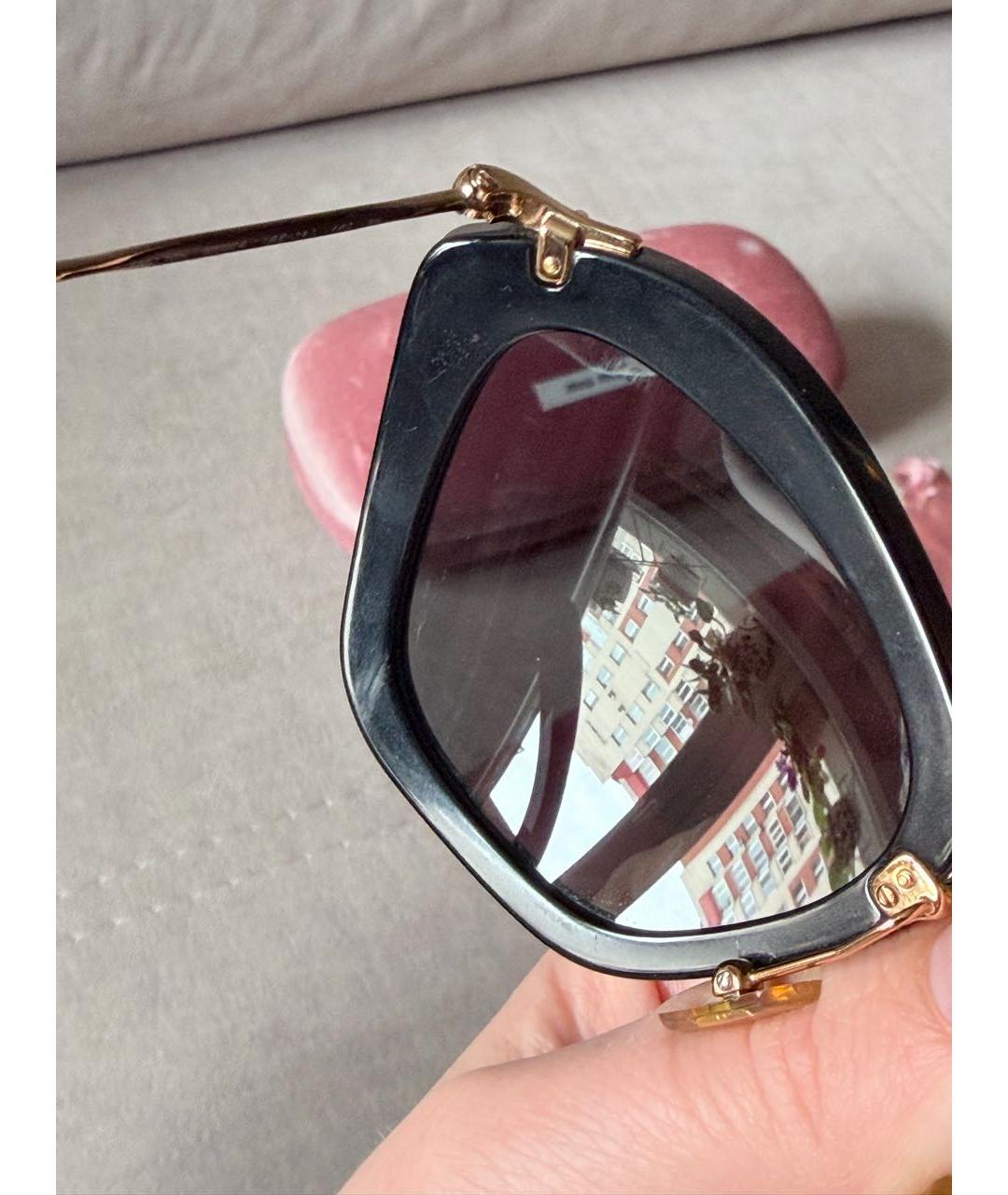 MIU MIU Черные пластиковые солнцезащитные очки, фото 5