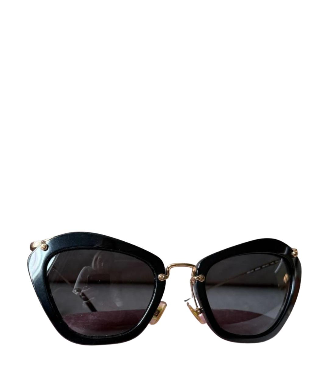 MIU MIU Черные пластиковые солнцезащитные очки, фото 1