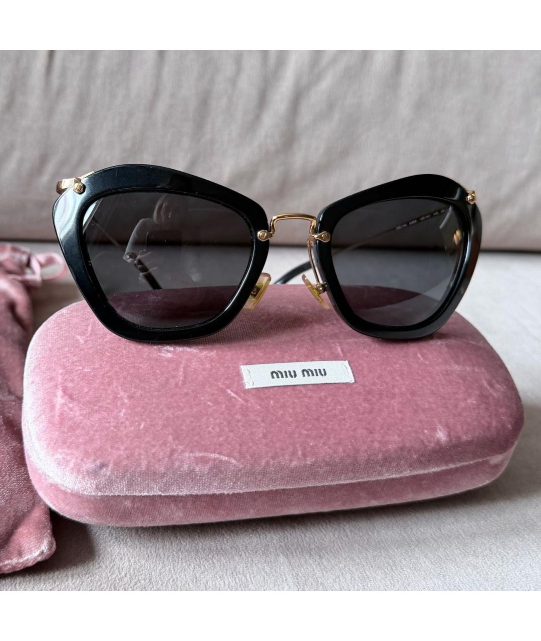 MIU MIU Черные пластиковые солнцезащитные очки, фото 6