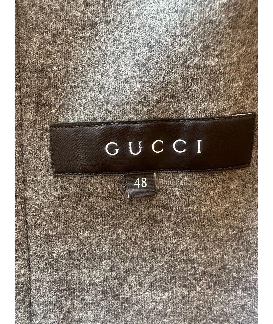 GUCCI Антрацитовый шерстяной жакет/пиджак, фото 4