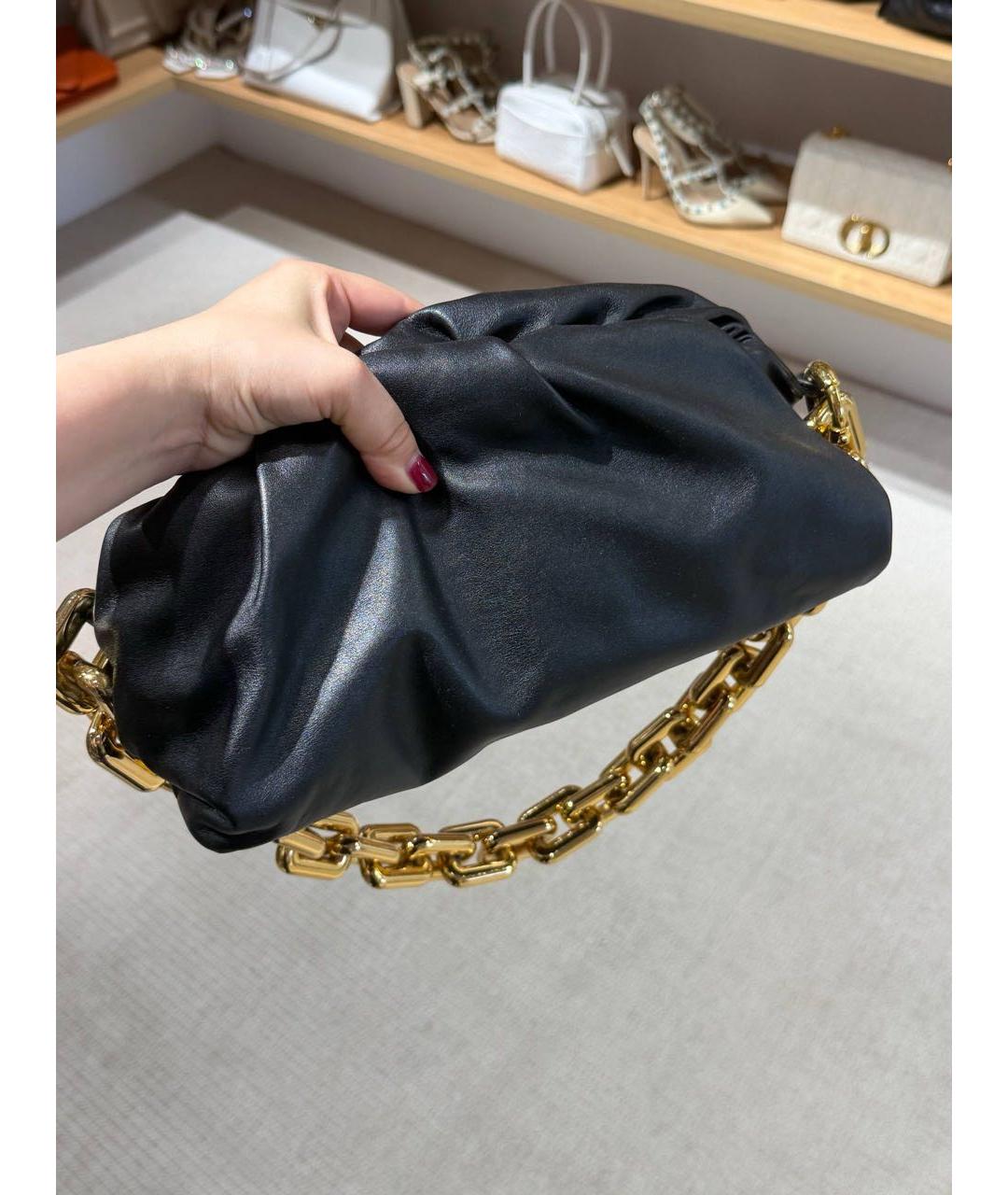 BOTTEGA VENETA Черная кожаная сумка через плечо, фото 5