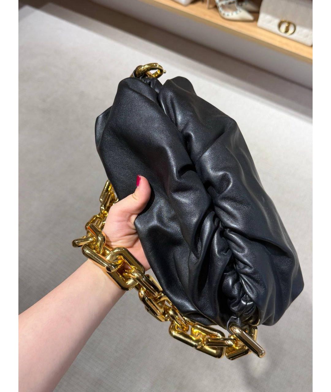 BOTTEGA VENETA Черная кожаная сумка через плечо, фото 2