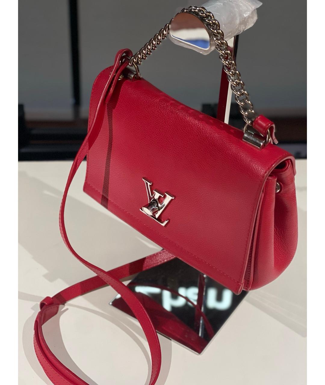 LOUIS VUITTON Красная кожаная сумка через плечо, фото 4