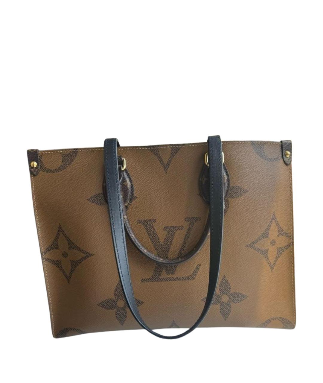 LOUIS VUITTON Коричневая кожаная сумка тоут, фото 1