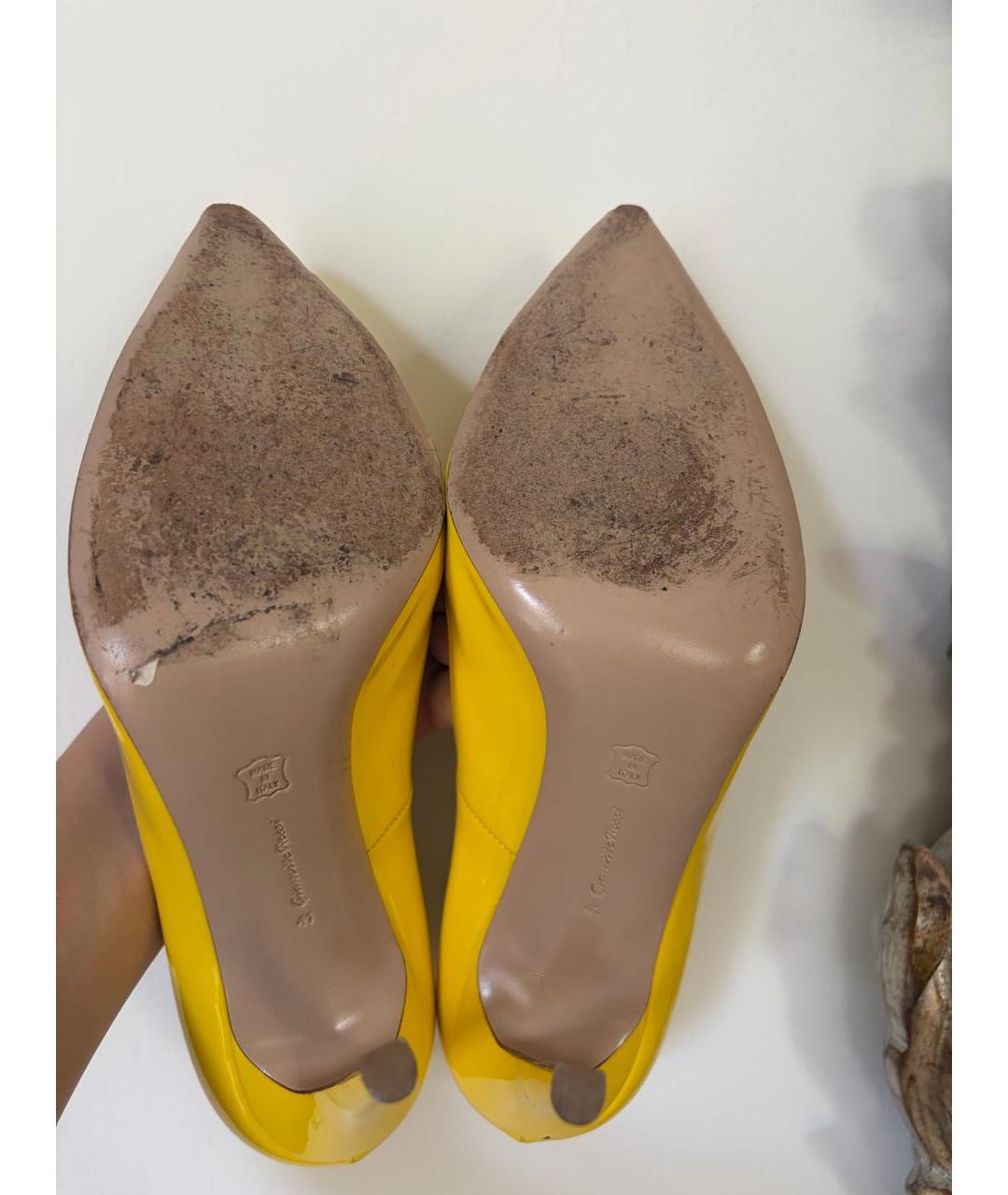 GIANVITO ROSSI Желтые туфли из лакированной кожи, фото 5
