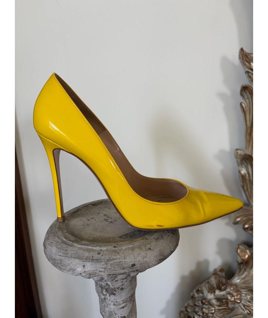 GIANVITO ROSSI Желтые туфли из лакированной кожи, фото 6