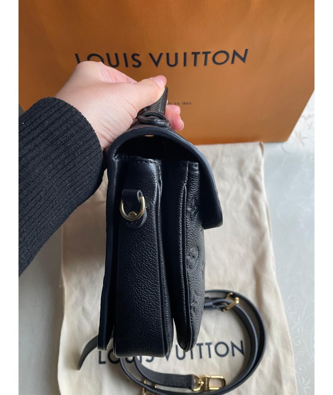 LOUIS VUITTON Черная кожаная сумка через плечо, фото 5