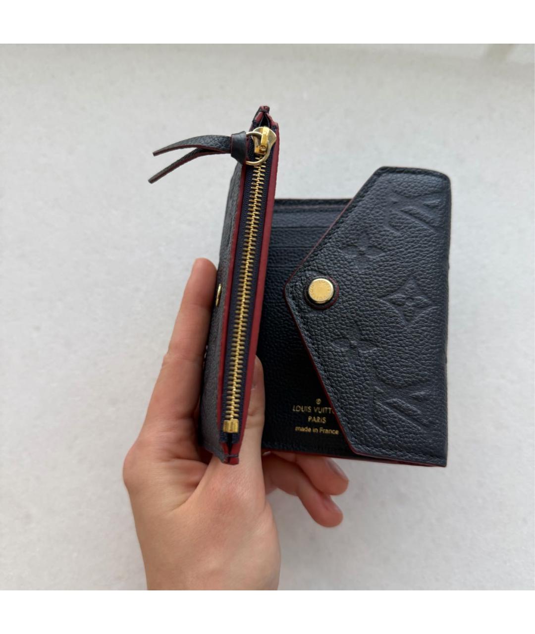 LOUIS VUITTON Темно-синий кожаный кошелек, фото 5