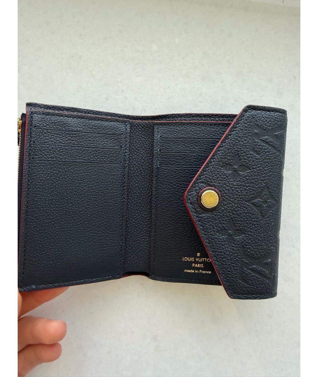 LOUIS VUITTON Темно-синий кожаный кошелек, фото 4