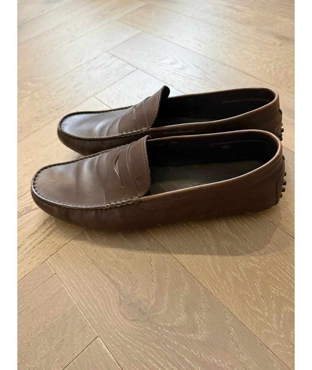 TOD'S Коричневые кожаные мокасины, фото 6