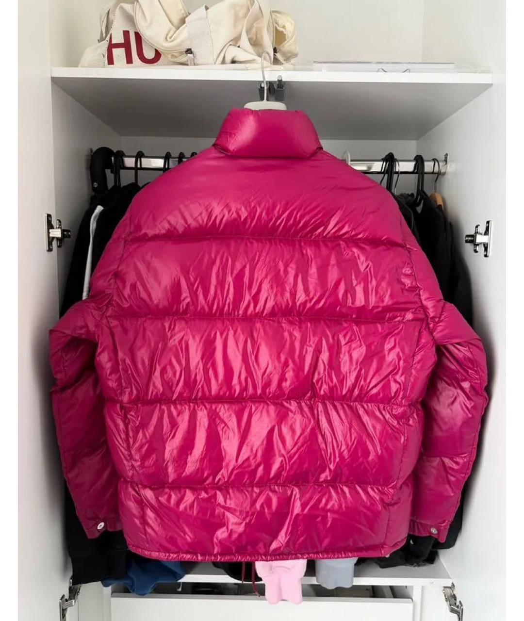 MONCLER GRENOBLE Розовый полиамидовый пуховик, фото 2