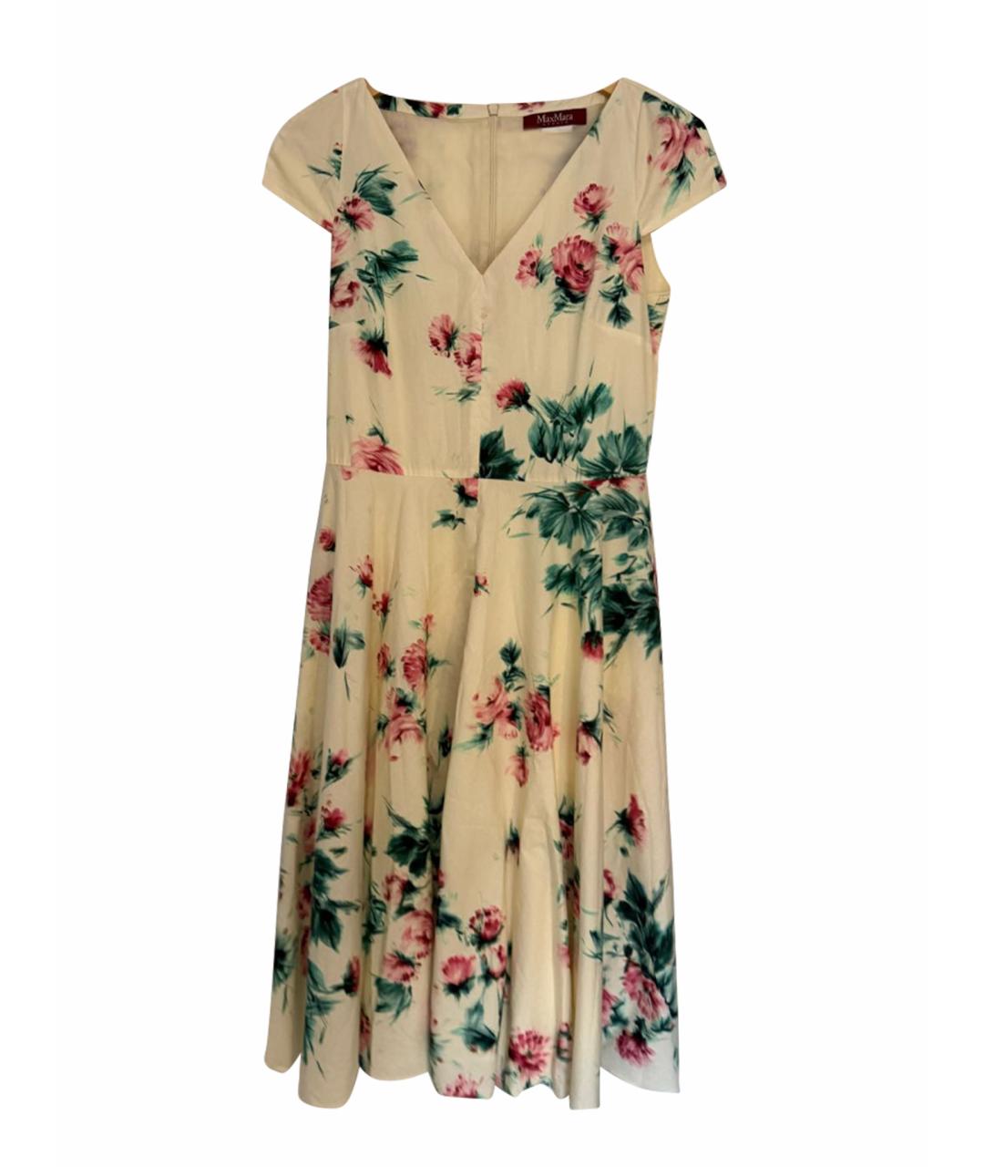 MAX MARA STUDIO Бежевое хлопковое повседневное платье, фото 1