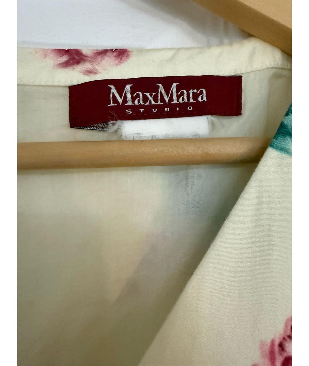 MAX MARA STUDIO Бежевое хлопковое повседневное платье, фото 3