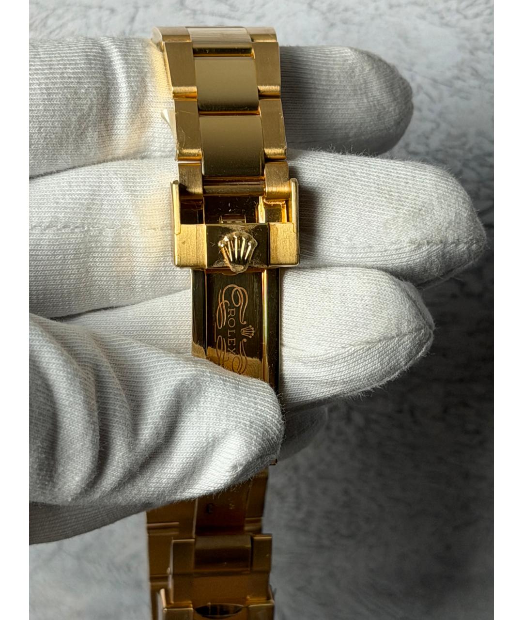 ROLEX Белые часы из желтого золота, фото 7