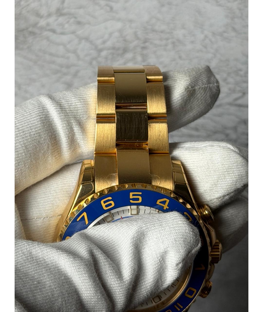 ROLEX Белые часы из желтого золота, фото 6