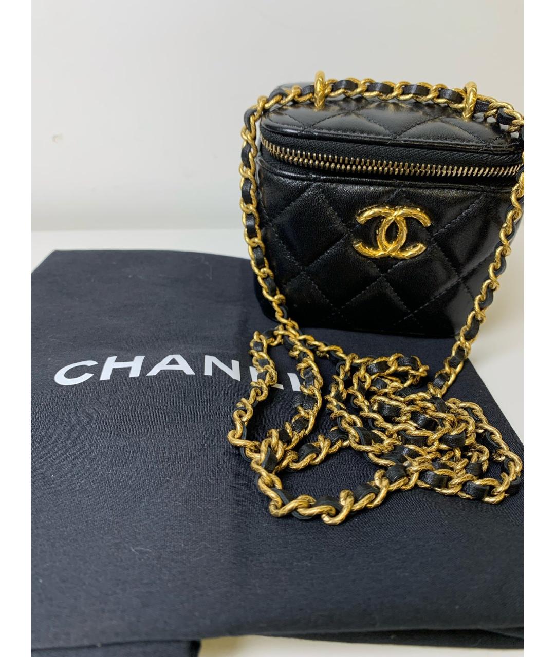 CHANEL Черная кожаная сумка через плечо, фото 5