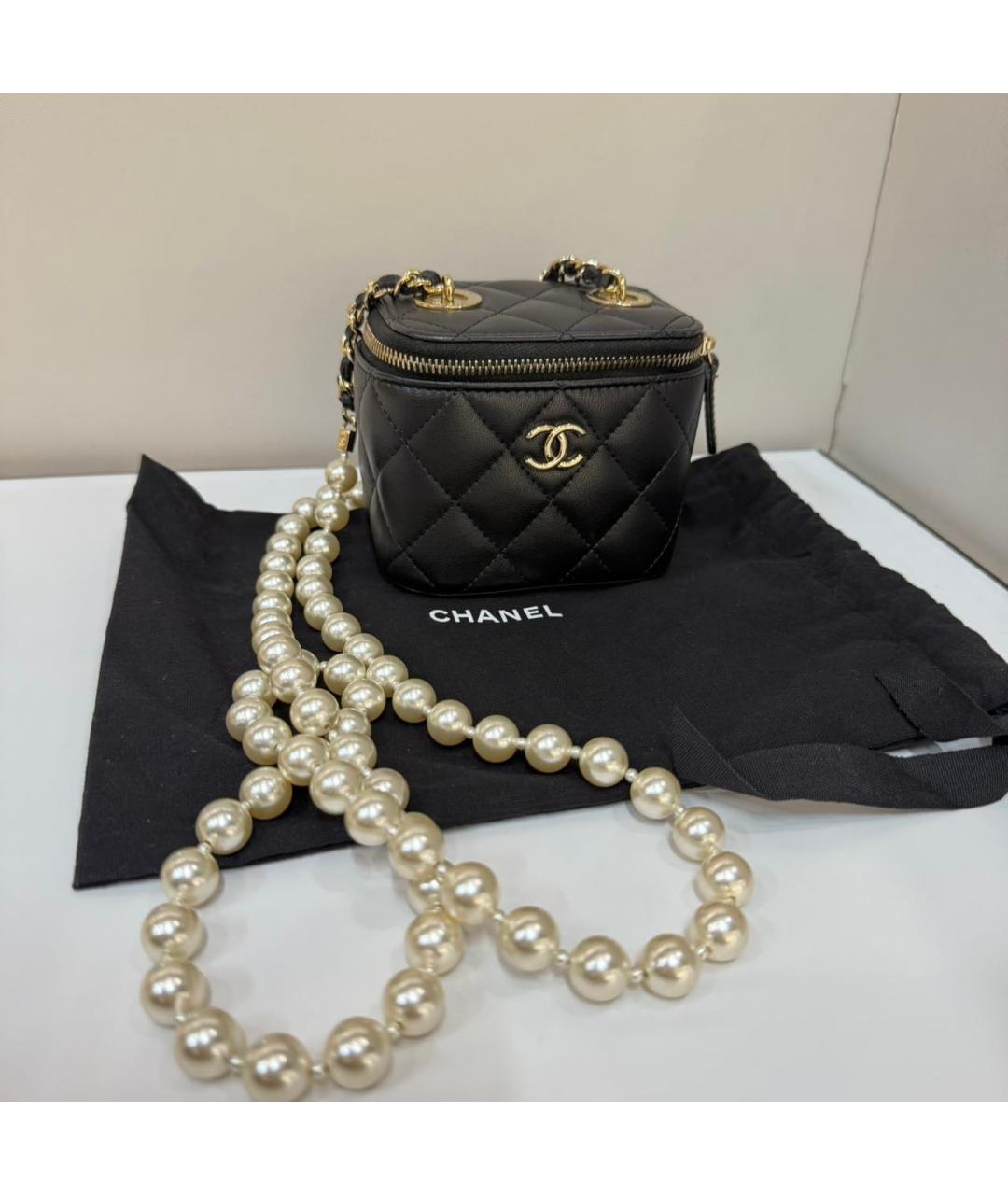 CHANEL Черная кожаная сумка через плечо, фото 2