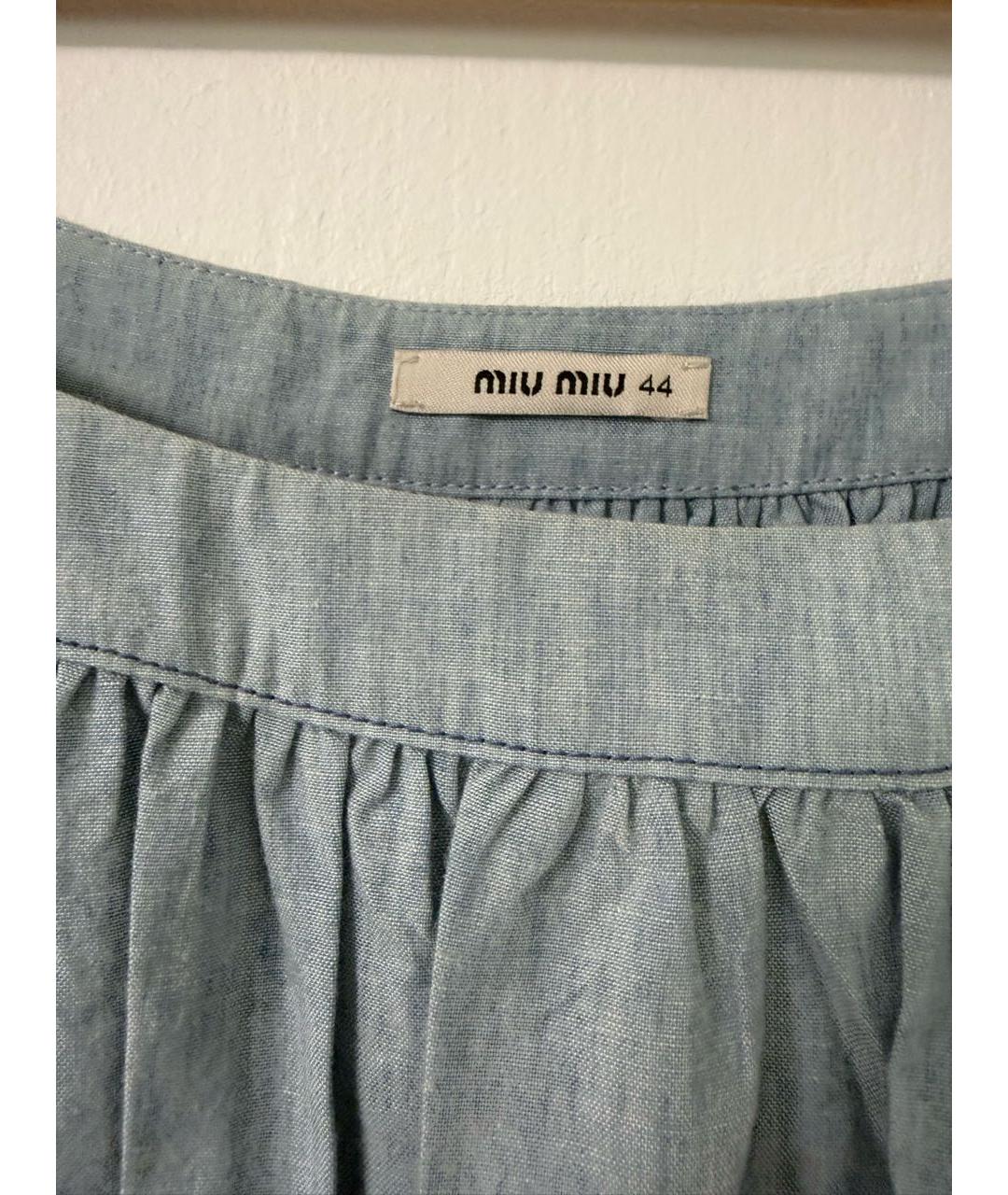 MIU MIU Голубое деним повседневное платье, фото 3