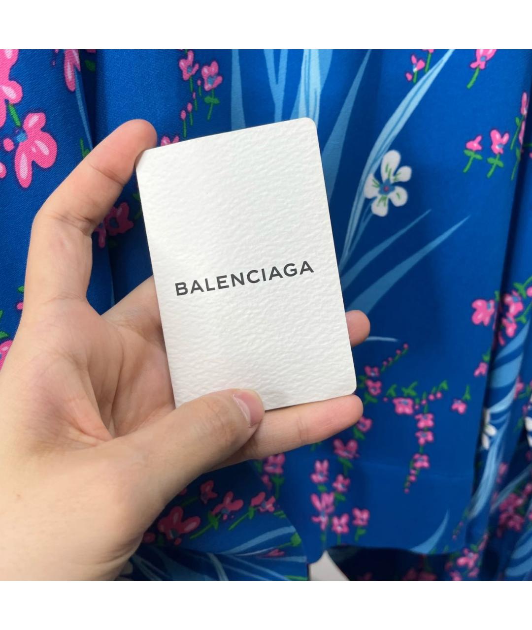 BALENCIAGA Синяя вискозная блузы, фото 4