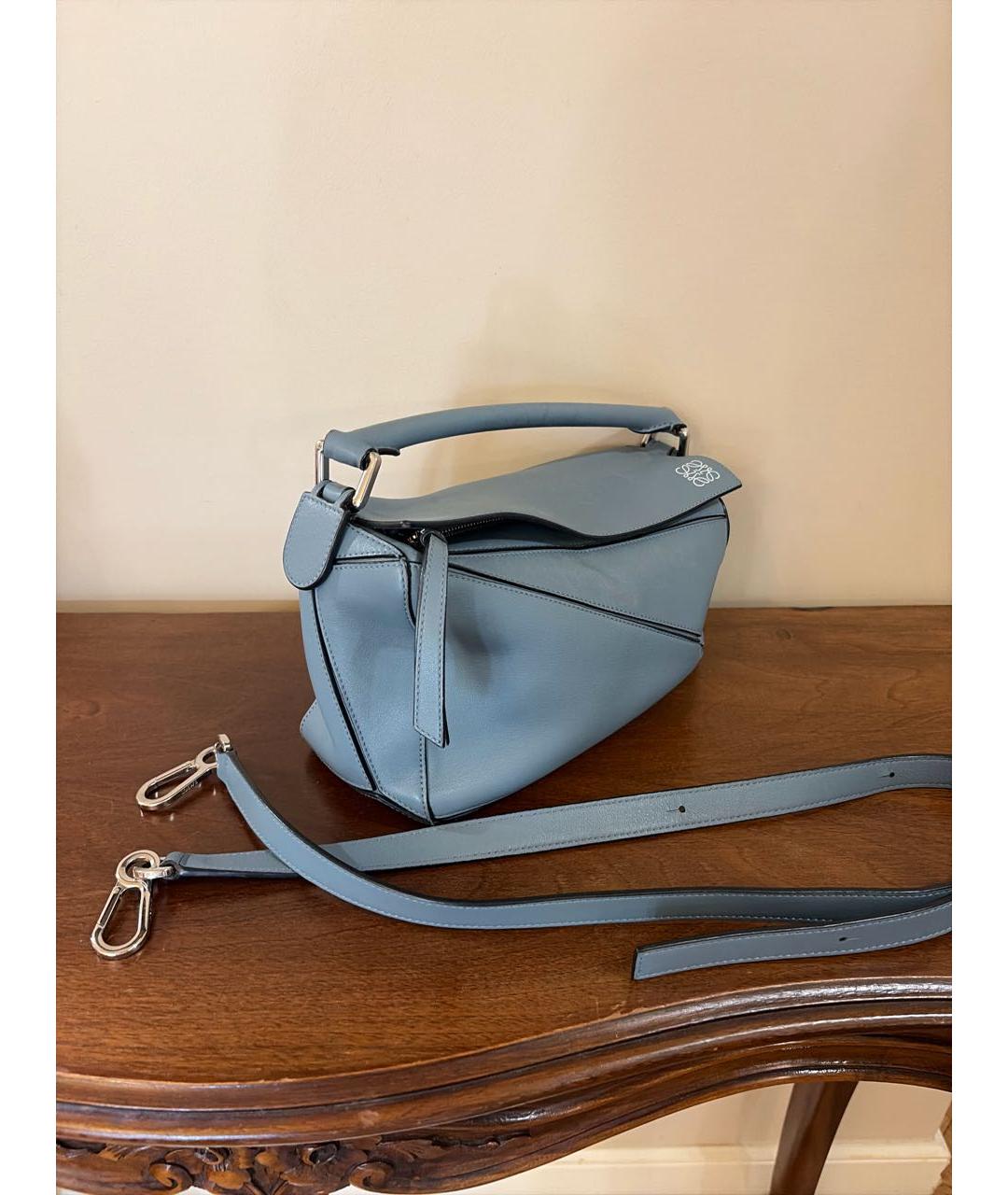 LOEWE Голубая кожаная сумка через плечо, фото 2