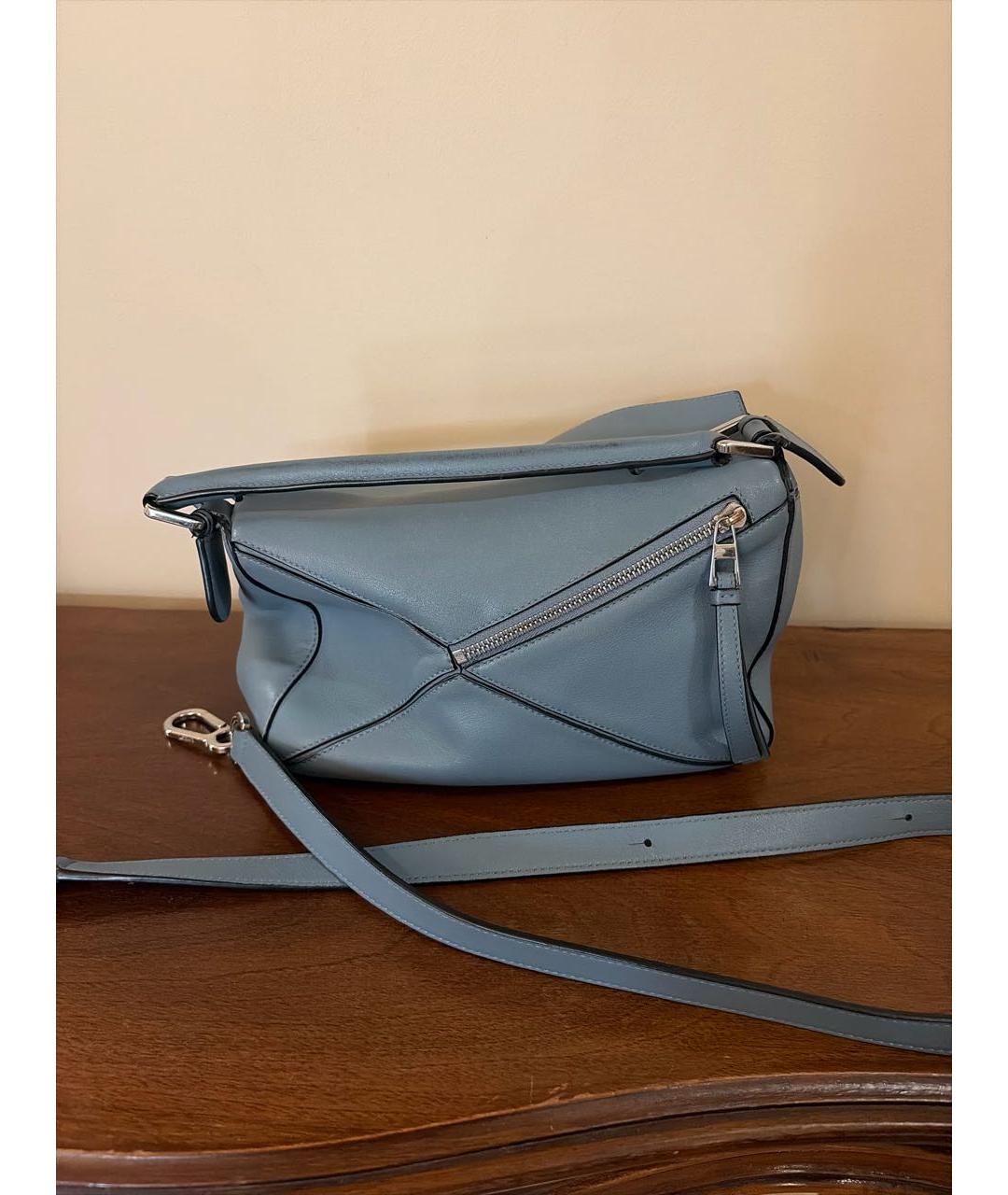 LOEWE Голубая кожаная сумка через плечо, фото 3