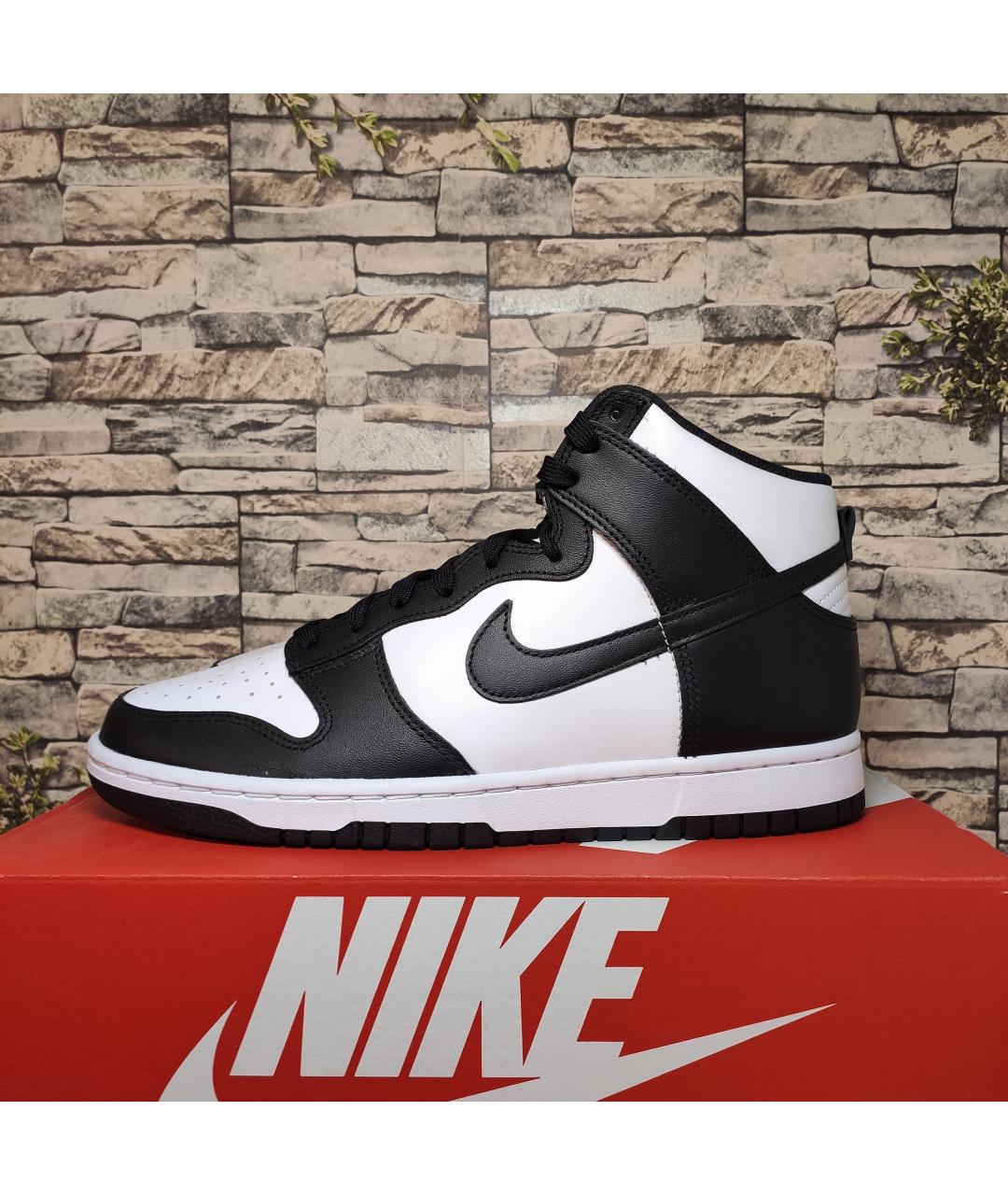 NIKE Черные кожаные высокие кроссовки / кеды, фото 2