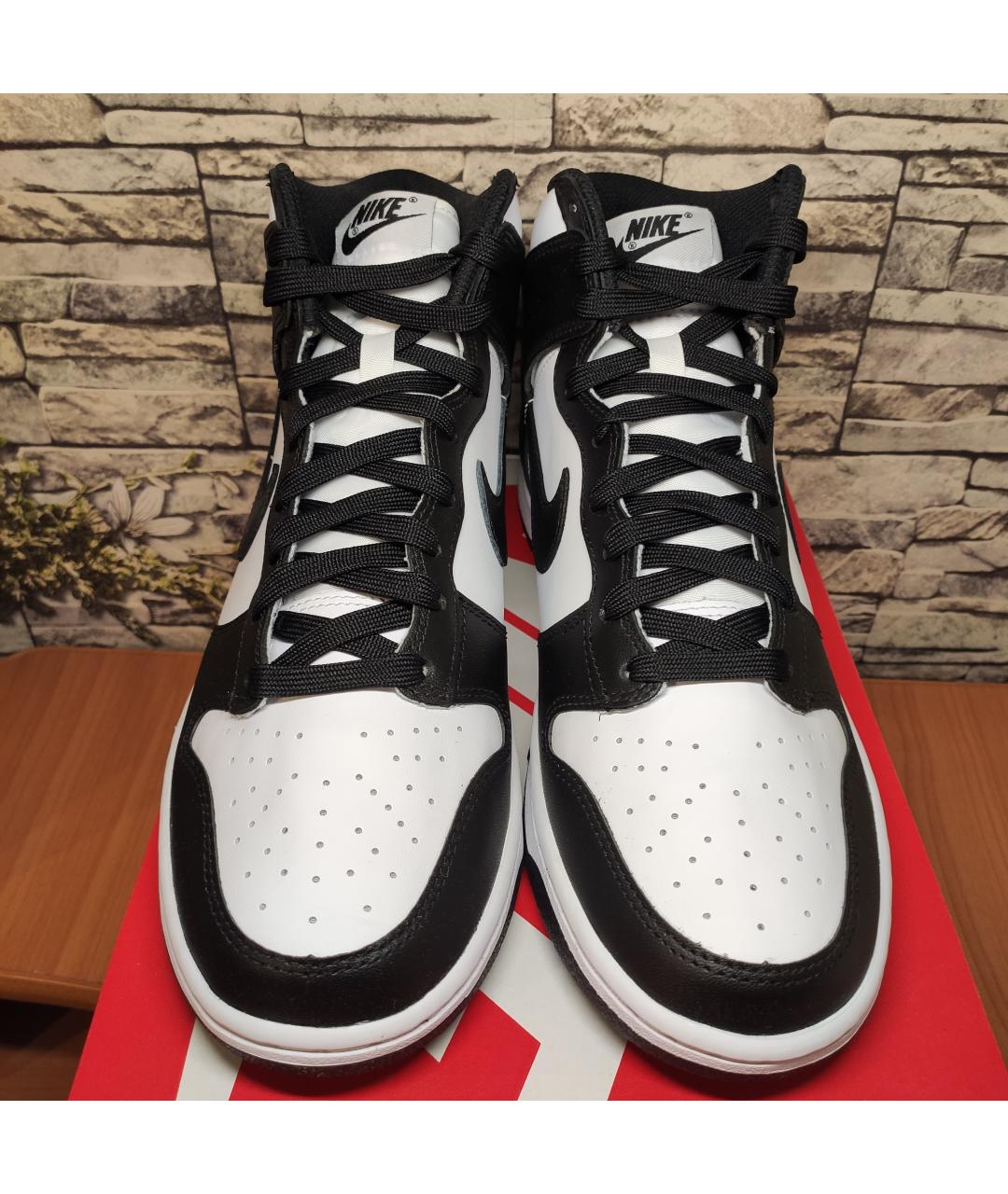 NIKE Черные кожаные высокие кроссовки / кеды, фото 5