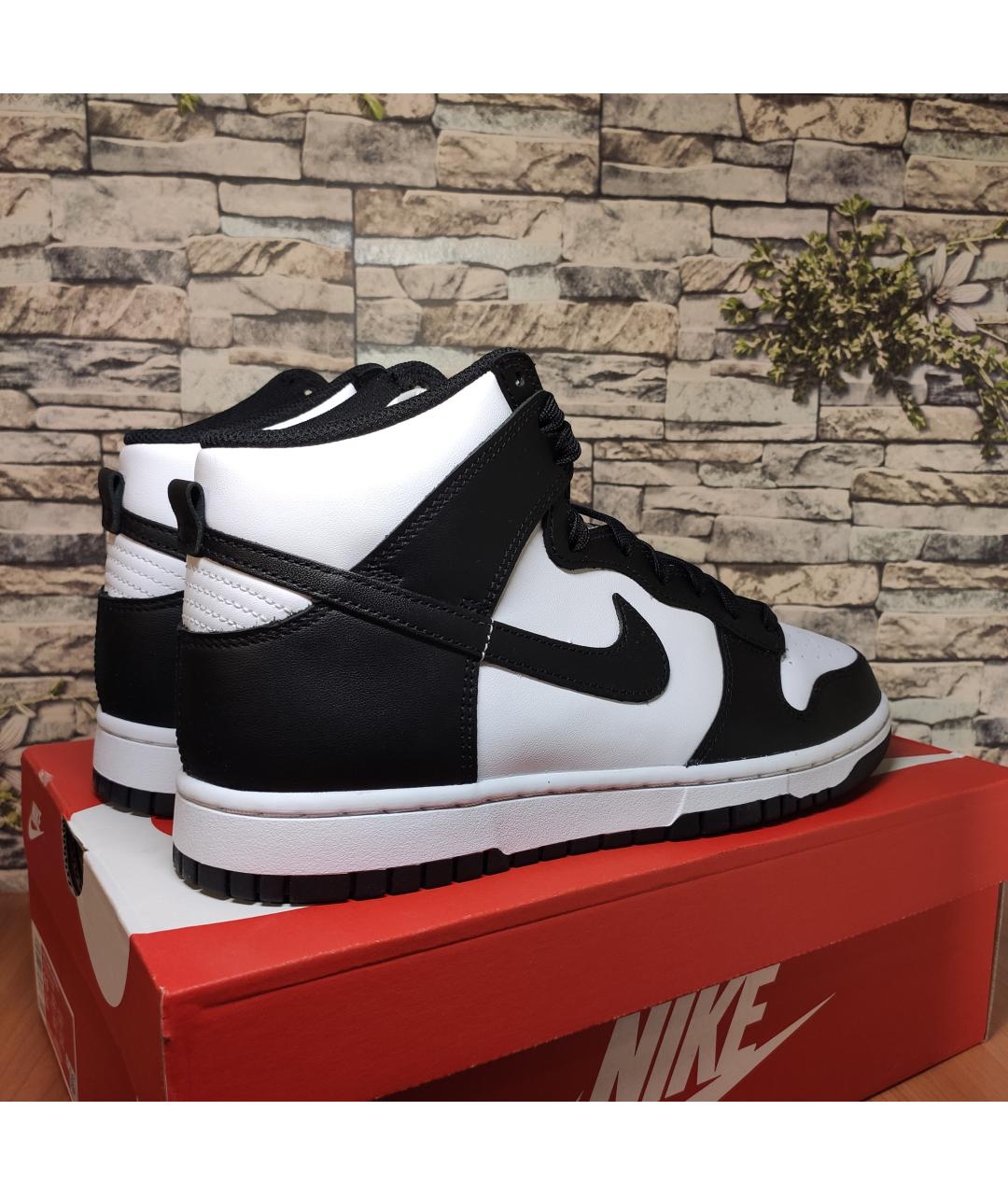 NIKE Черные кожаные высокие кроссовки / кеды, фото 7