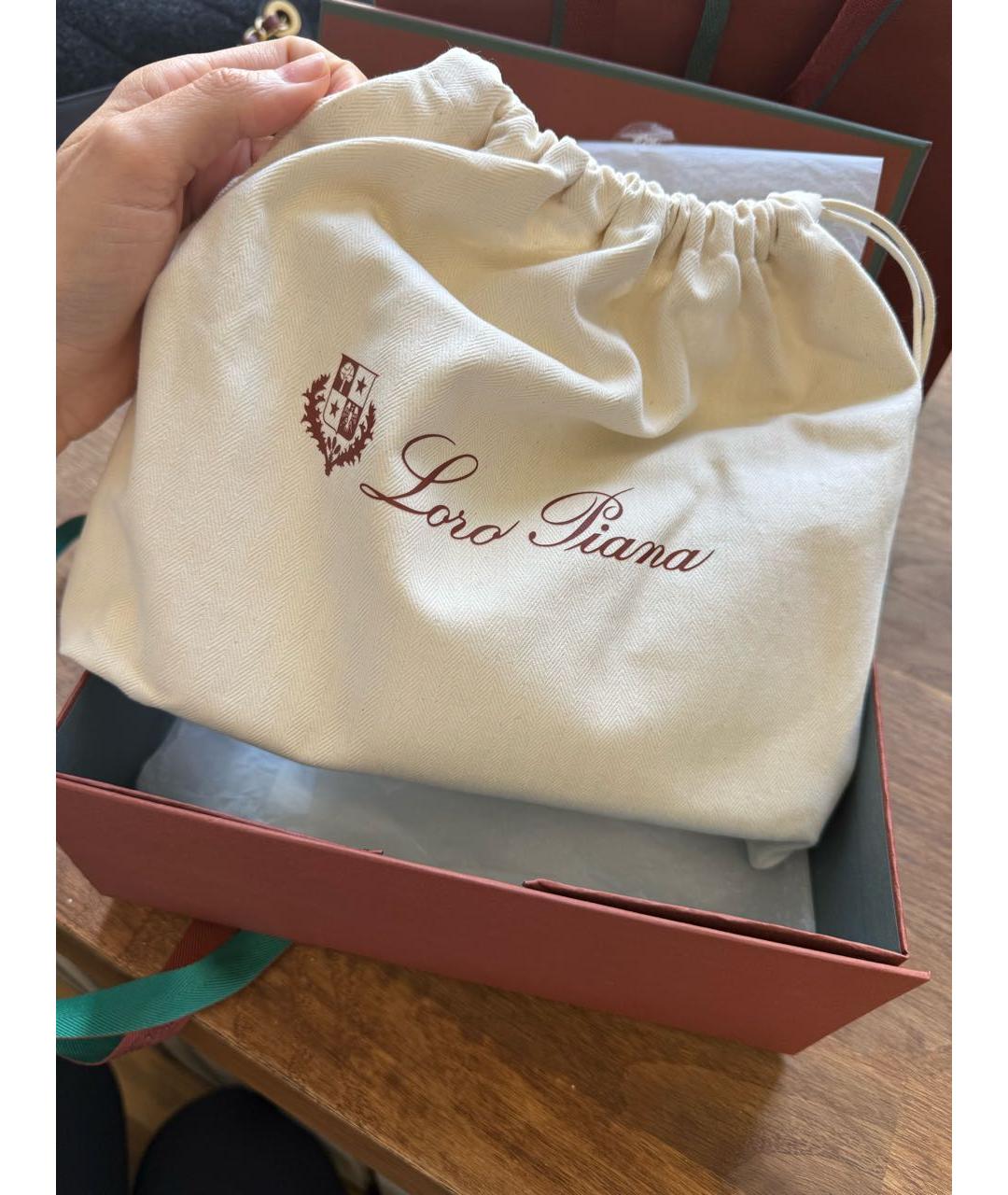 LORO PIANA Голубая кожаная сумка с короткими ручками, фото 4