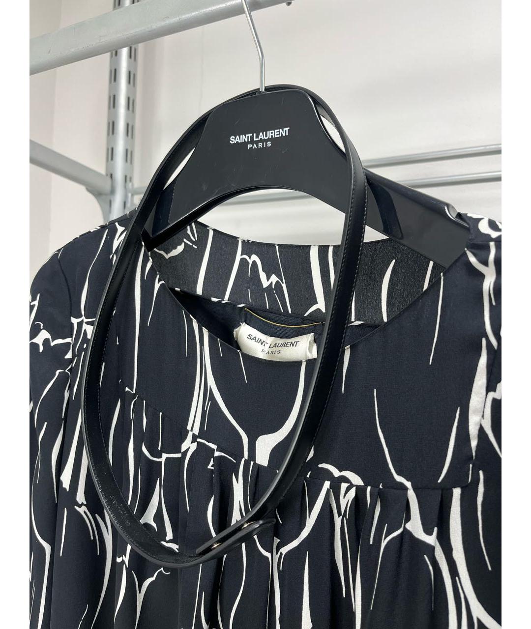 SAINT LAURENT Черное шелковое коктейльное платье, фото 2