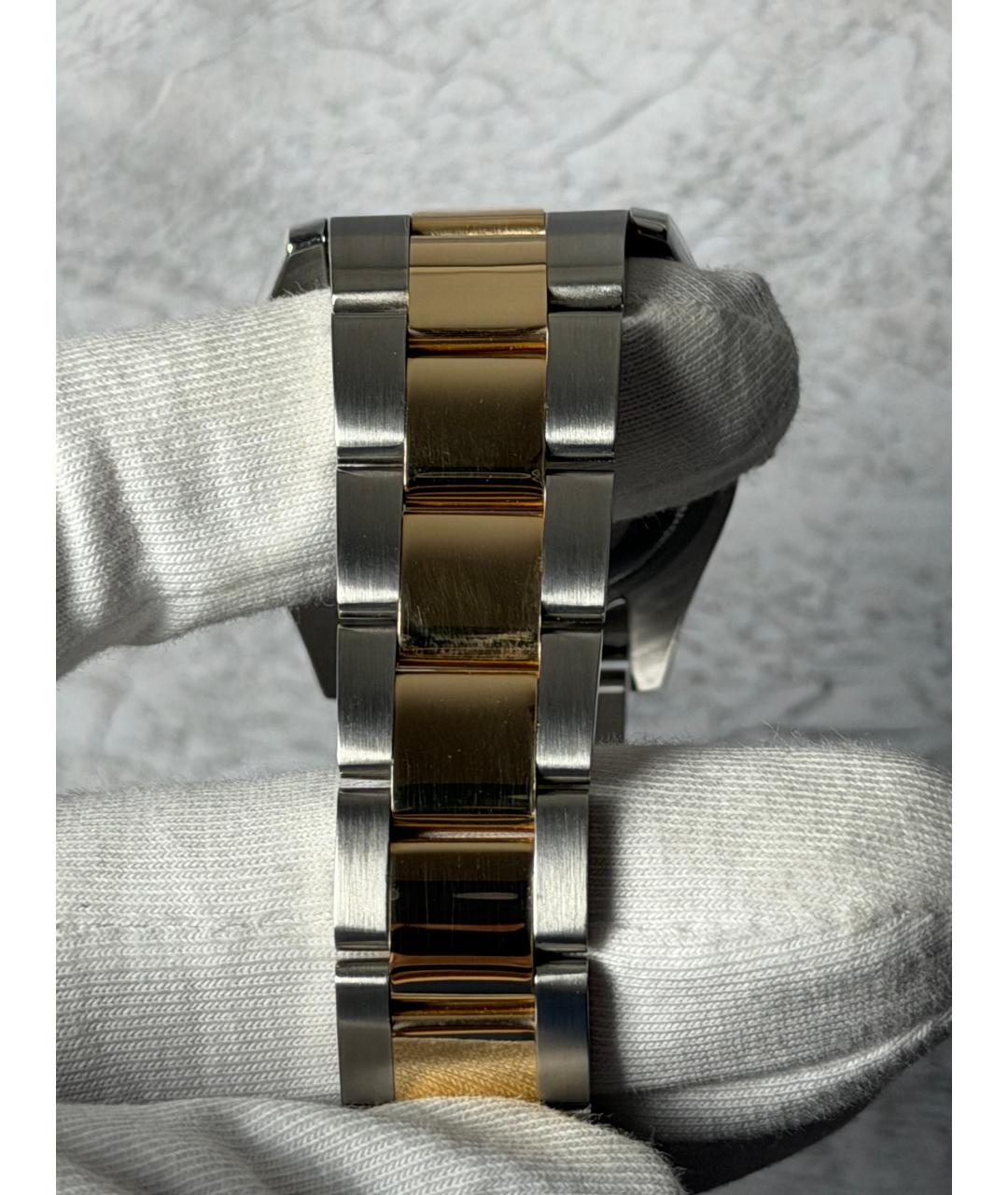 ROLEX Черные часы из желтого золота, фото 7