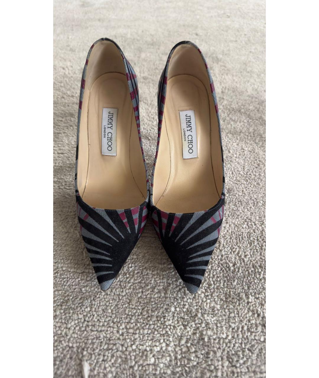 JIMMY CHOO Серые текстильные туфли, фото 2