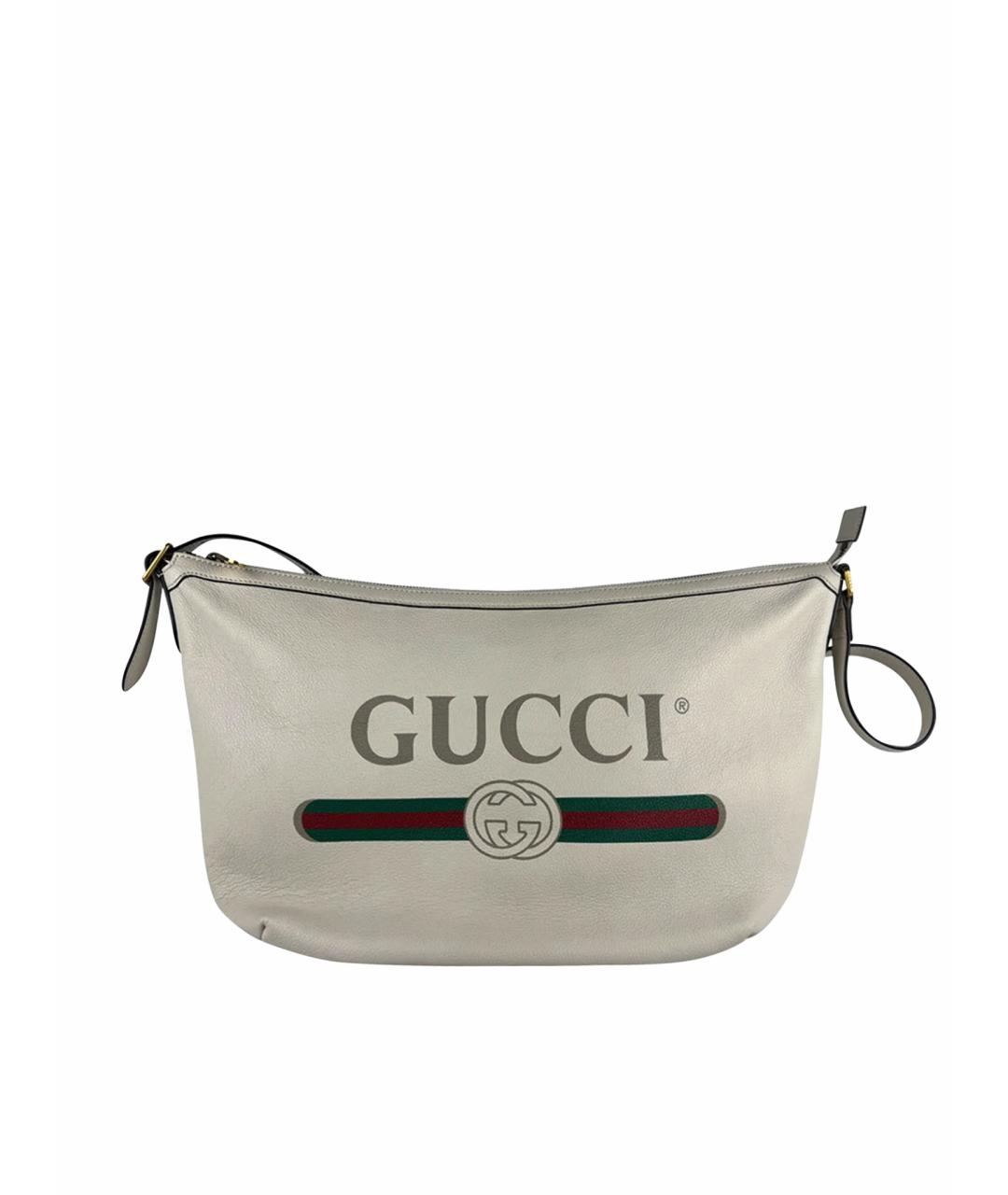 GUCCI Белая кожаная сумка через плечо, фото 1