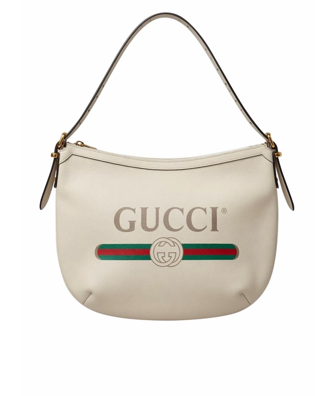 GUCCI Белая кожаная сумка через плечо, фото 5