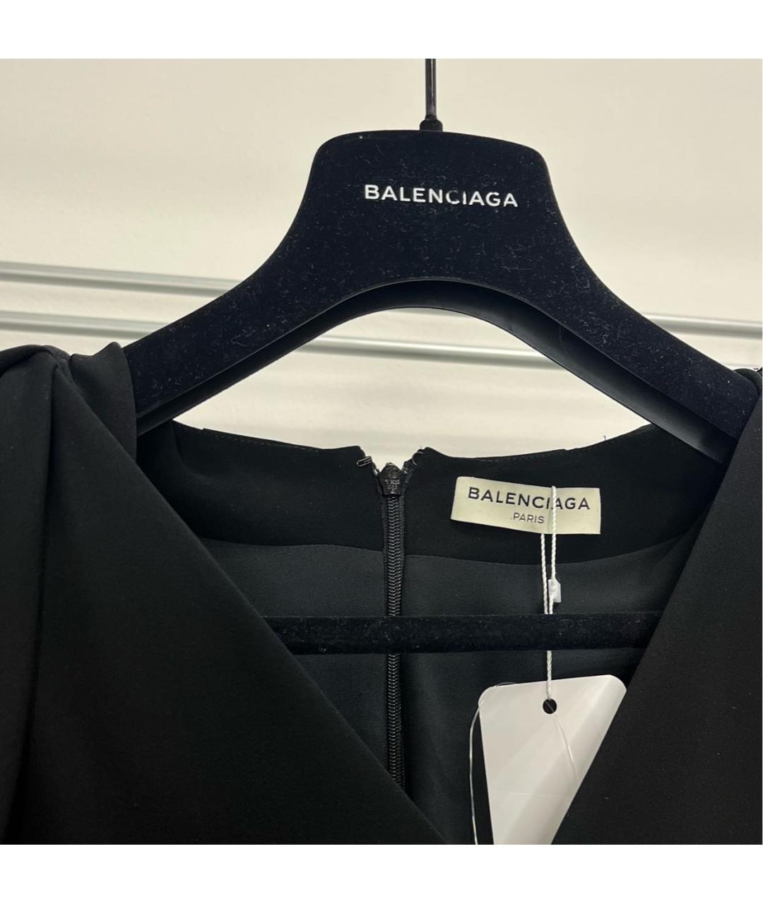 BALENCIAGA Черное полиэстеровое вечернее платье, фото 3