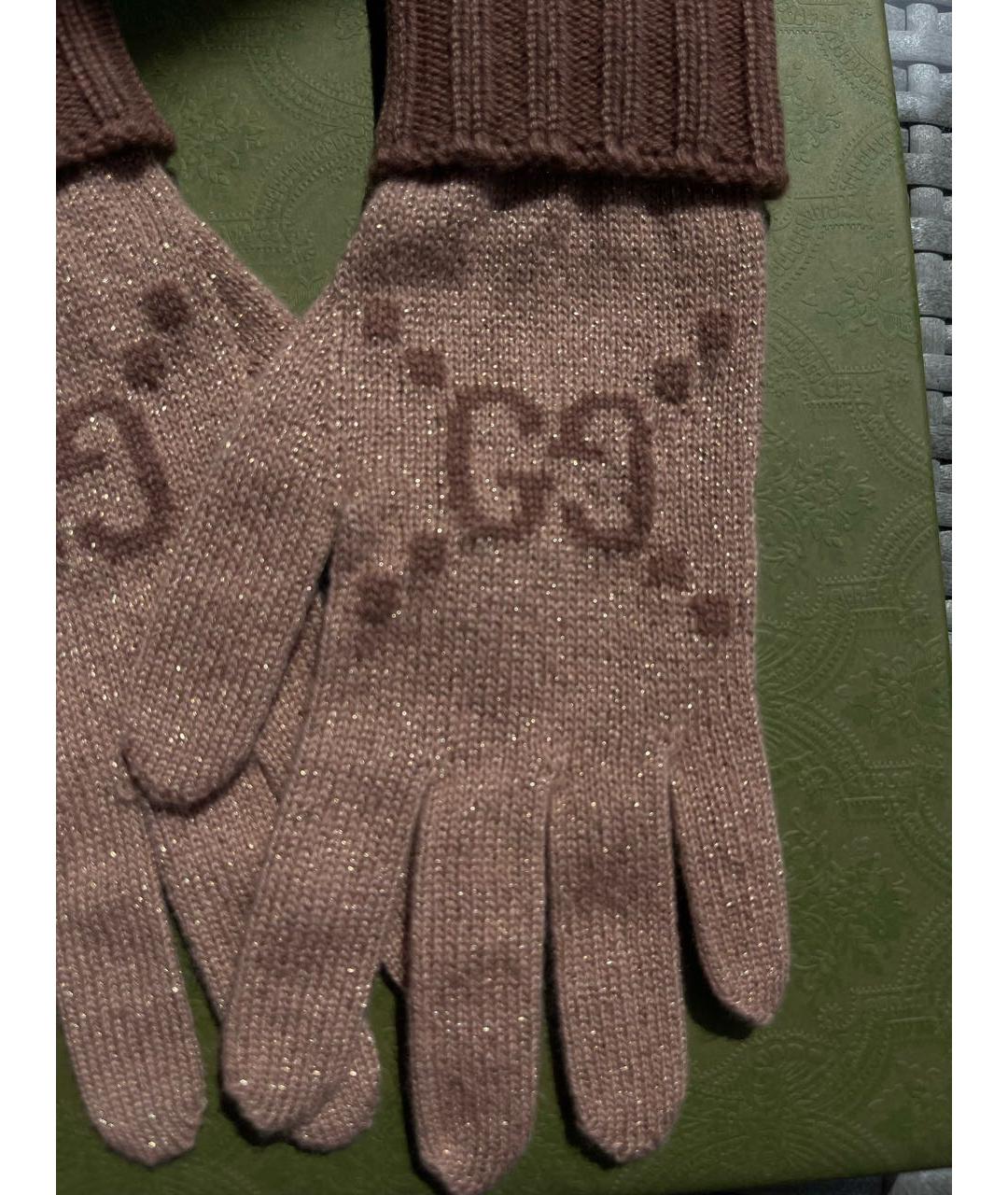 GUCCI Розовые кашемировые варежки, фото 4