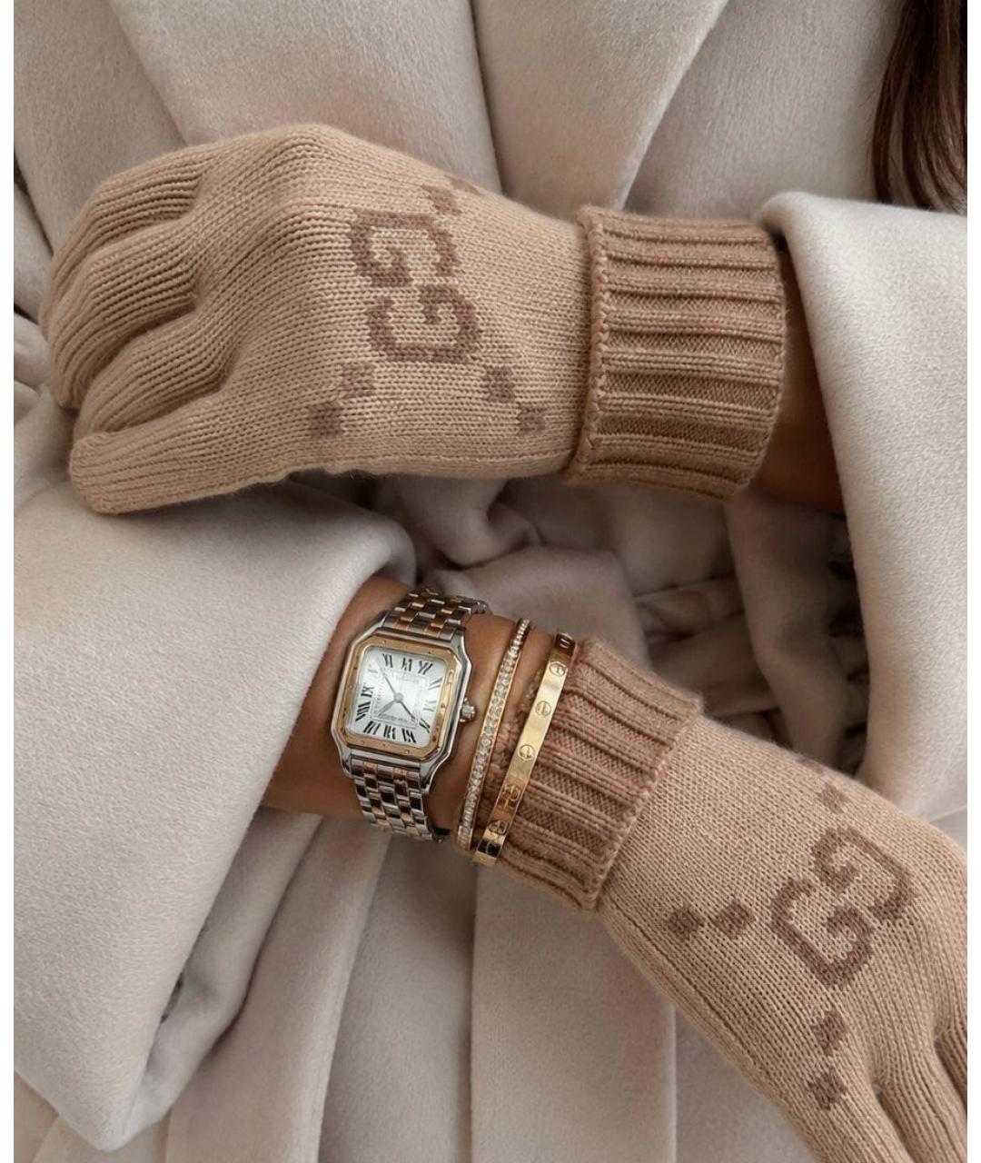 GUCCI Розовые кашемировые варежки, фото 8