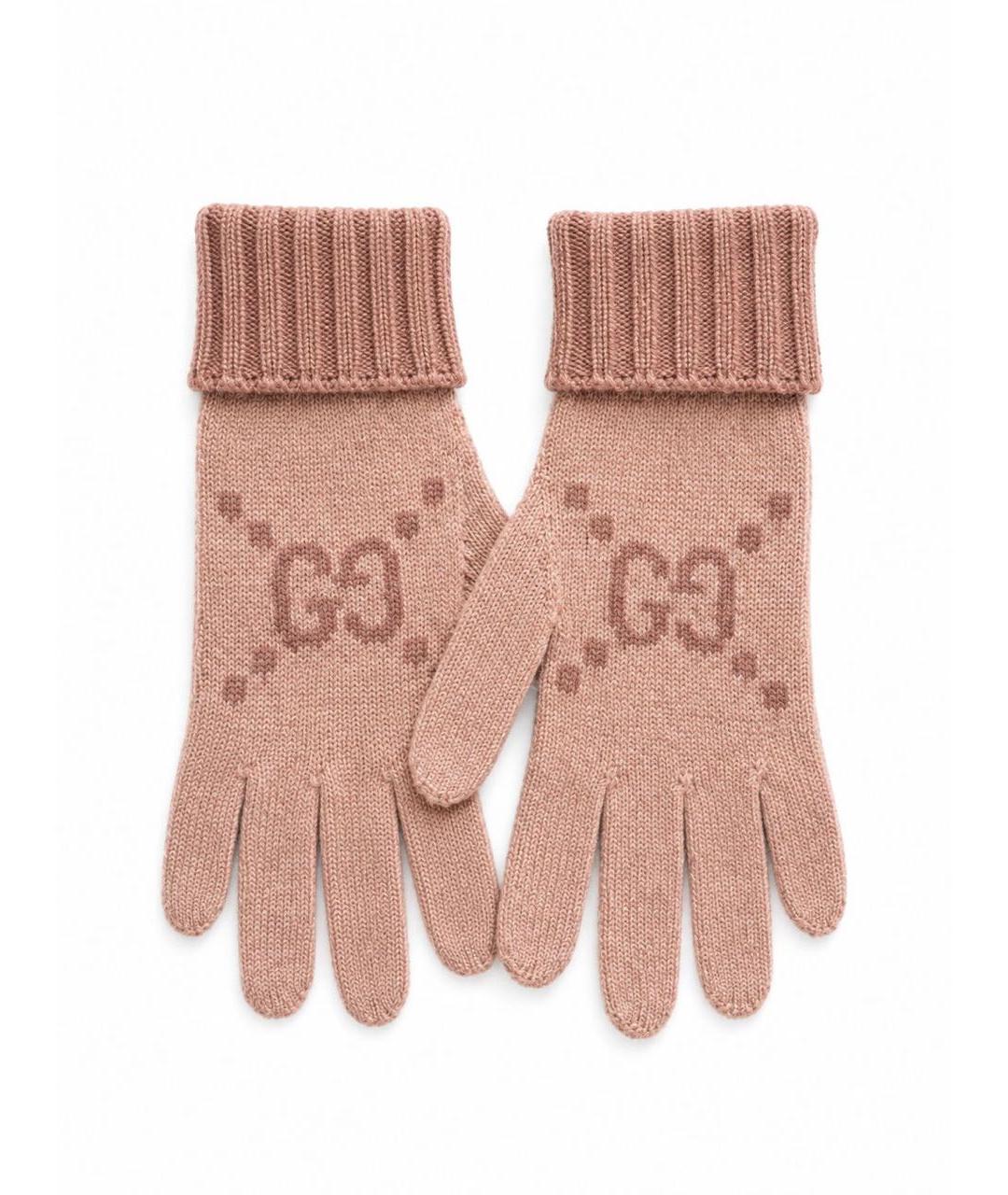 GUCCI Розовые кашемировые варежки, фото 1