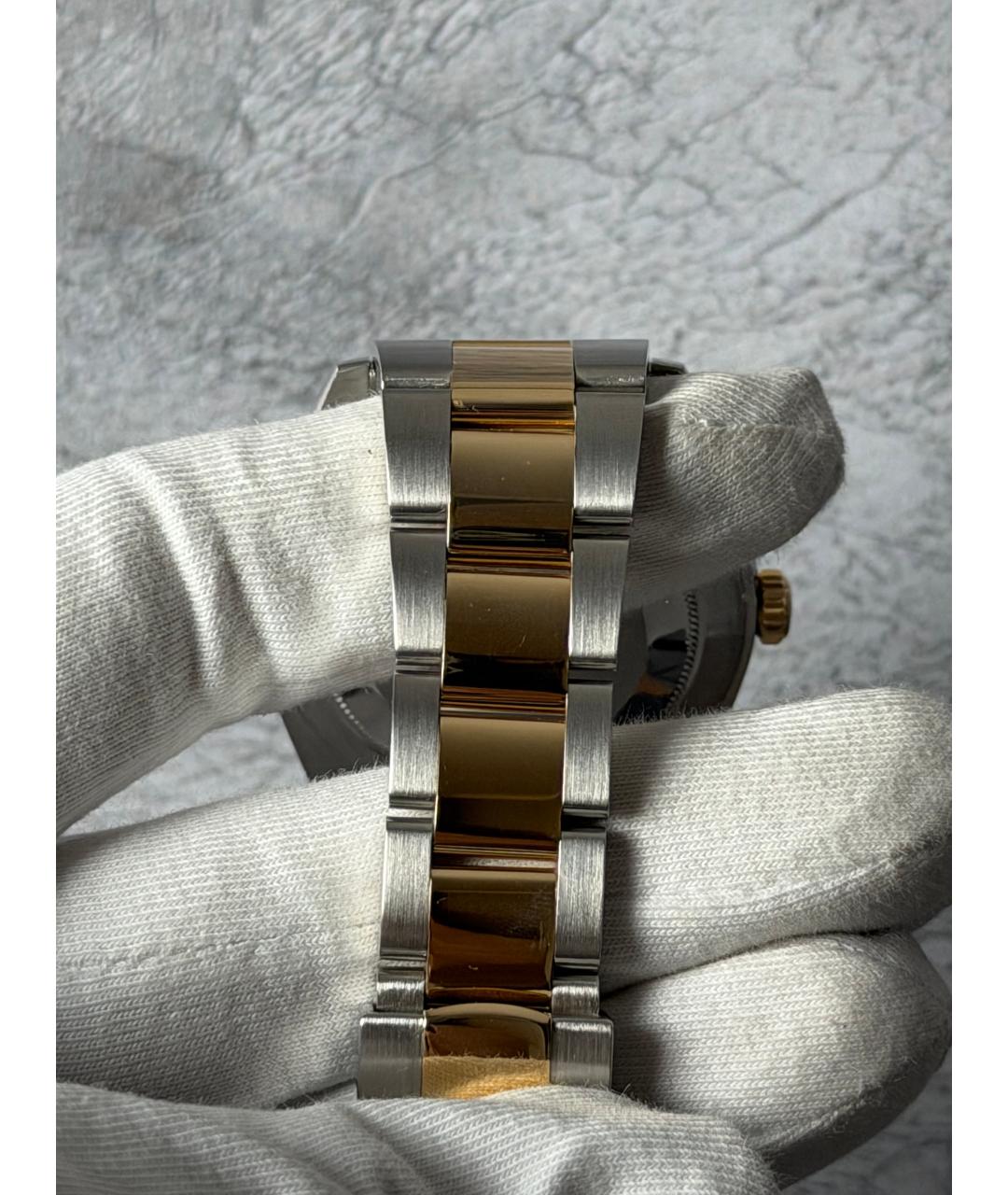 ROLEX Черные часы из желтого золота, фото 9