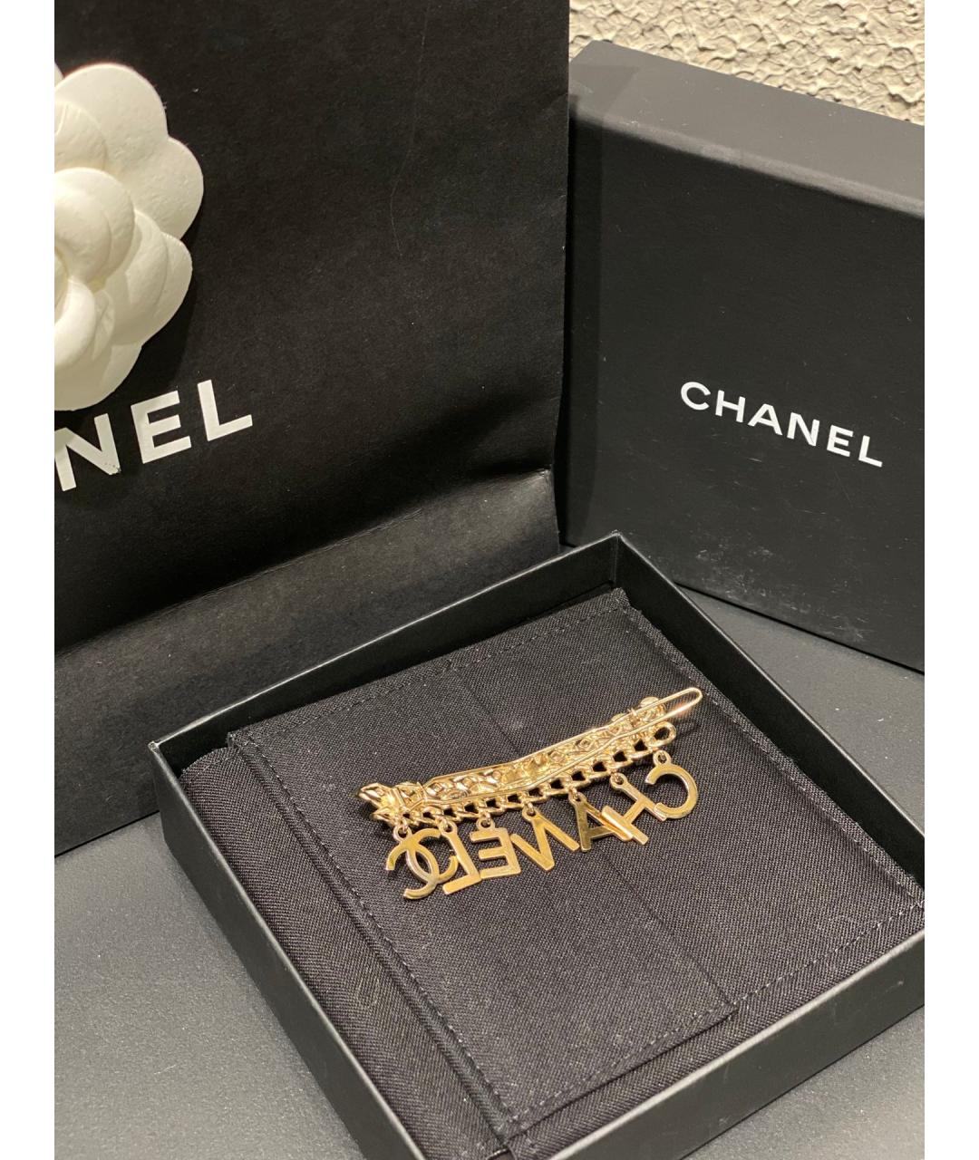 CHANEL Золотая заколка, фото 6