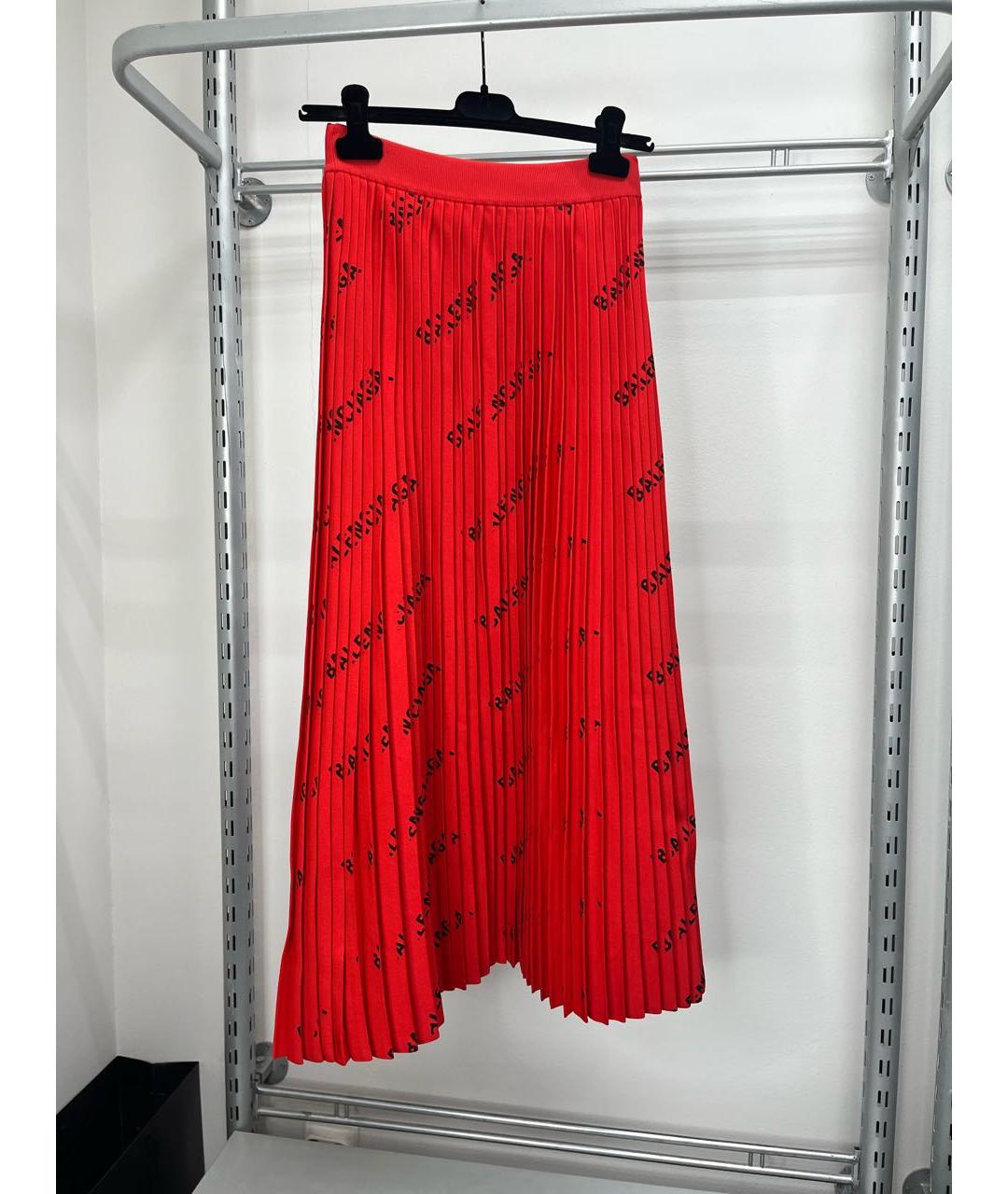 BALENCIAGA Красная полиамидовая юбка макси, фото 3
