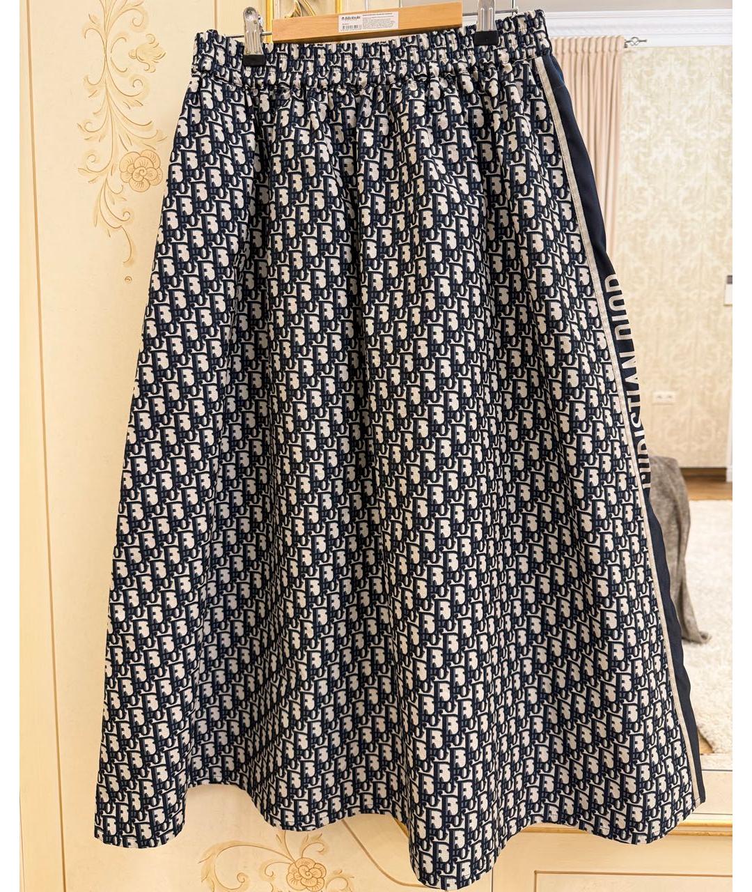 CHRISTIAN DIOR Темно-синяя полиэстеровая юбка миди, фото 2